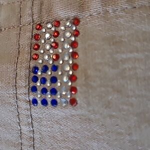 Diane Gilman White Jeans with Rhinestones